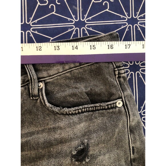We The Free Free People High Rise Denim Shorts 30 /10 Button Fly Distressed Raw - Picture 11 of 14